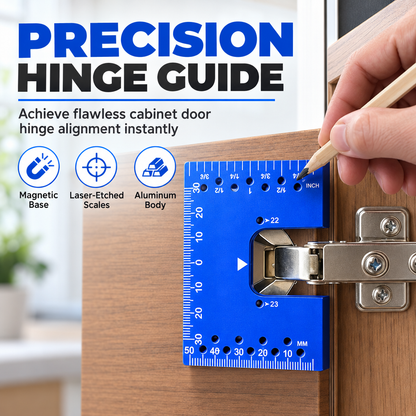 🔥50% OFF!!📢🔩 Aluminium Alloy Magnetic Hinge Installation Template – Quick Positioning Fixing Plate Tool🔧