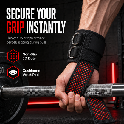 🔥50% OFF!!📢🏋️ Non-Slip Weightlifting Grip Straps with Wrist Support – Lift, Pull & Train With More Confidence ✨