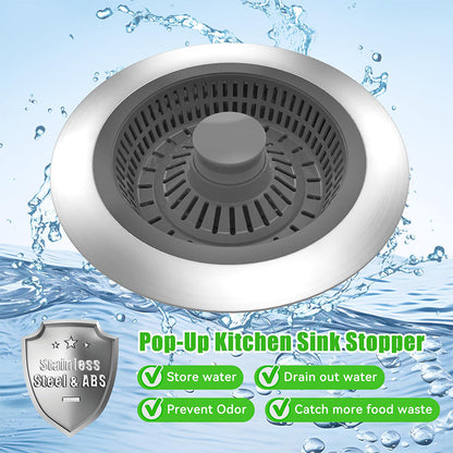 🔥50% OFF!!📢🌀 3-in-1 Pop-Up Kitchen Sink Drain Strainer – Catch Food Waste, Drain Faster & Keep Your Sink Tidier With Less Fuss ✨
