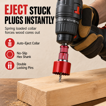 📢📢50% OFF!!⚙️ Quick-Release Hole Saw Arbor – Core Ejection Mandrel for Faster, Tidier Hole Saw Changes 🔧