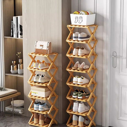 🔥50% OFF!!📢🎋 Durable Foldable Bamboo Shoe Rack – Keep Your Entryway Tidy & Make the Most of Small Spaces ✨