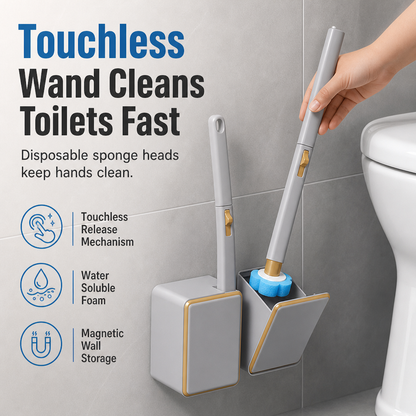 🔥50% OFF!!📢🚽 Wall-Mounted Disposable Toilet Brush Set – Dissolvable Scented Refill Heads, Keep Bathroom Cleaning Tidier & More Convenient ✨