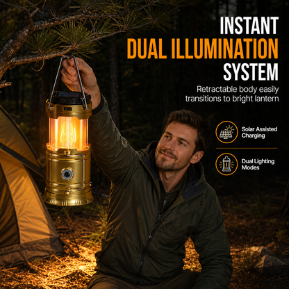 🔥50% OFF!!📢🔦 Portable Solar LED Camping Lantern – Stay Lit Outdoors & in Emergencies, Recharge by Sun & Keep Going When the Grid Doesn’t ✨