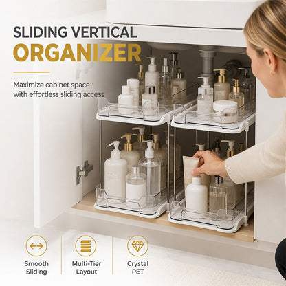 🔥50% OFF!!📢🚰 Multi-Tier Under-Sink Organiser – Maximise Cabinet Space & Keep Cleaning Essentials Tidy ✨