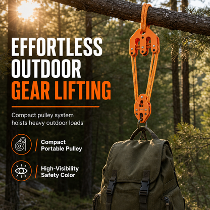 🔥50% OFF!!📢🏕️ Hoist Block & Tackle System – A Practical Pulley Set for Lifting Heavy Outdoor & Hunting Gear With Less Strain