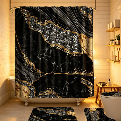 🔥50% OFF!!📢🛁 Elegant Marble Pattern Shower Curtain – Add a Touch of Spa-Like Style to Your Bathroom ✨