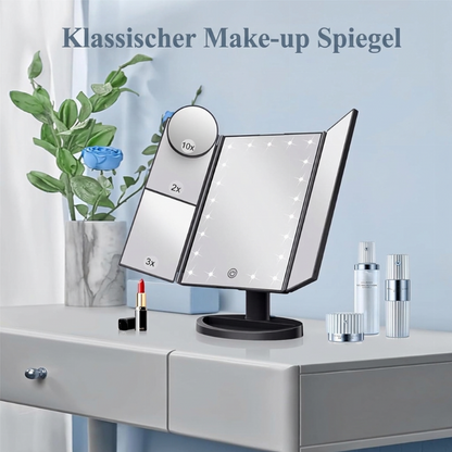 🔥50% OFF!!📢✨ Three-Panel Make-Up Mirror with Lighting – See Every Angle & Get Ready With Confidence