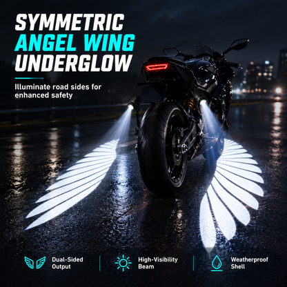 🔥50% OFF!!📢🏍️ Motorcycle LED Angel Wings Ground Projection Lights – Add a Bold Glow to Your Ride & Stand Out After Dark ✨