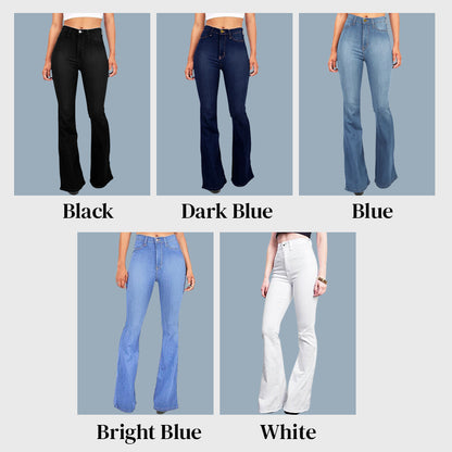 Women's High Waisted Stretch Bell Bottom Jeans