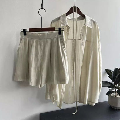 Women’s Sun Protection Chiffon Blouse & Shorts 2-piece Set