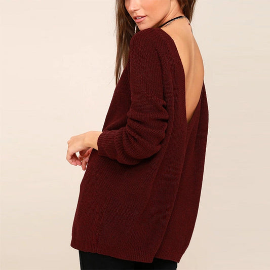 V-Neck Backless Knitwear&Free shipping when you buy 2