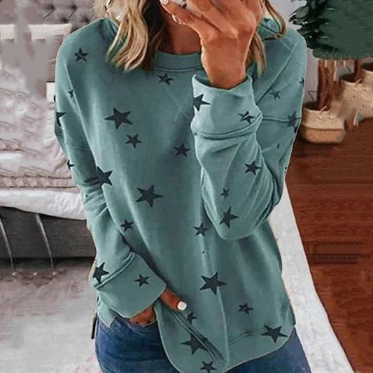 Women's Oversized Long Sleeve Star T-Shirt