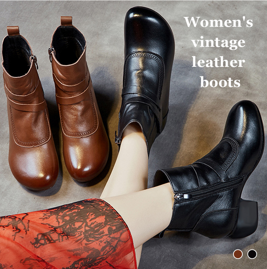 👢New for 2023 women's boots retro versatile leather