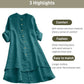 Cotton and linen irregular hem long dress