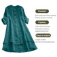 Cotton and linen irregular hem long dress