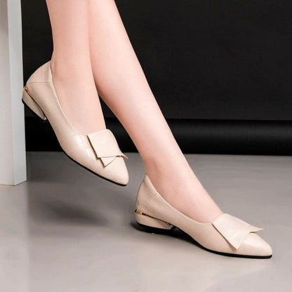 Women's Pointy flat lethear shoes