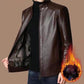 Men’s Warm Plush Lining Leather Jacket Coat - Gift for Him!