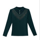 🌈[warm gift] Women's Elegant Plush - lined Lace Bottom Shirt