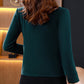 🌈[warm gift] Women's Elegant Plush - lined Lace Bottom Shirt