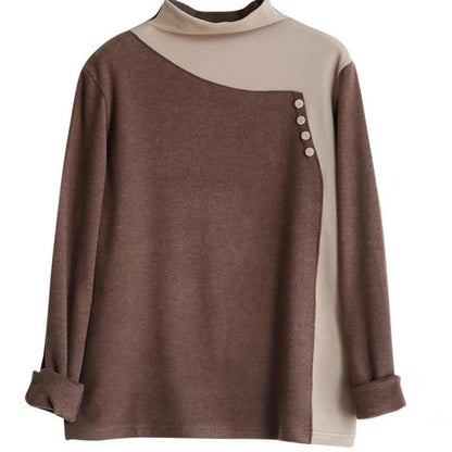 💃[Best Gift for Her] Fashion Casual Button-Spliced Warm Top