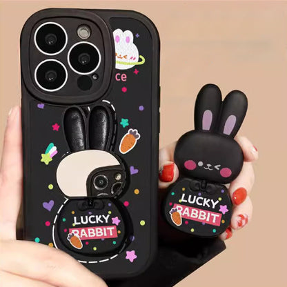 Colorful Bunny Stand iPhone Case